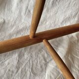 Old solid wood stool - height: 71 cm