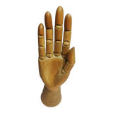 Articulated wooden hand