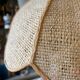 Vintage woven straw bell pendant light