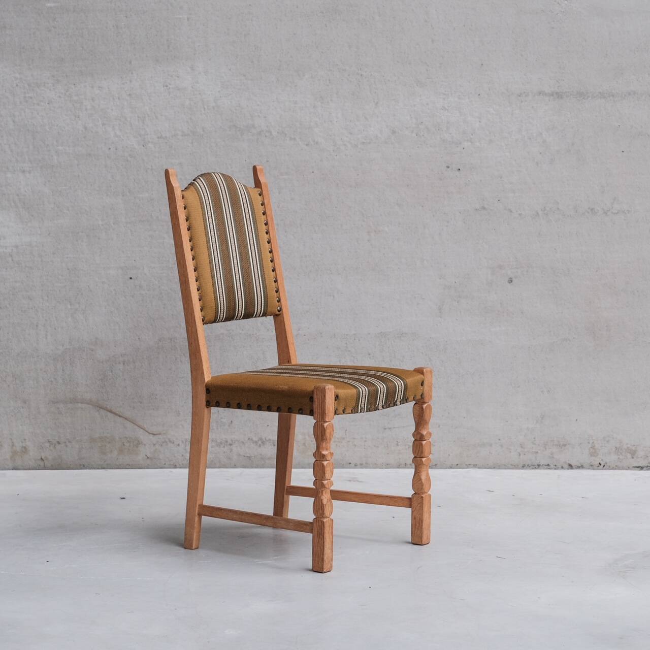 Danish Mid-Century Oak Upholstered Dining Chairs (6)