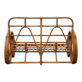 Banquette « Bretzel » en rotin vintage – années 1960-1970