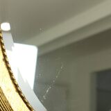 French Oval Facet Cut Mirror with Bow Classic 51cm