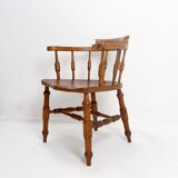 Elm armchair with curved back