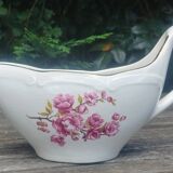 Porcelain saucière of the Gien earthenware factory model "peach blossoms"