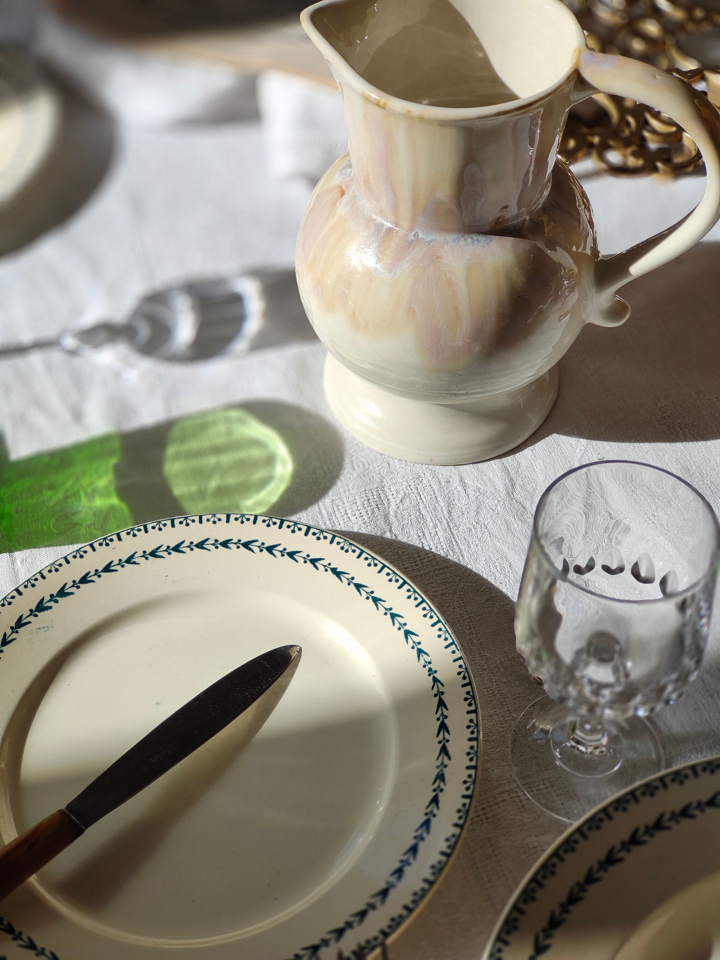 Dessert plate in Terre de Fer U & Cie Sarreguemines model Carlos