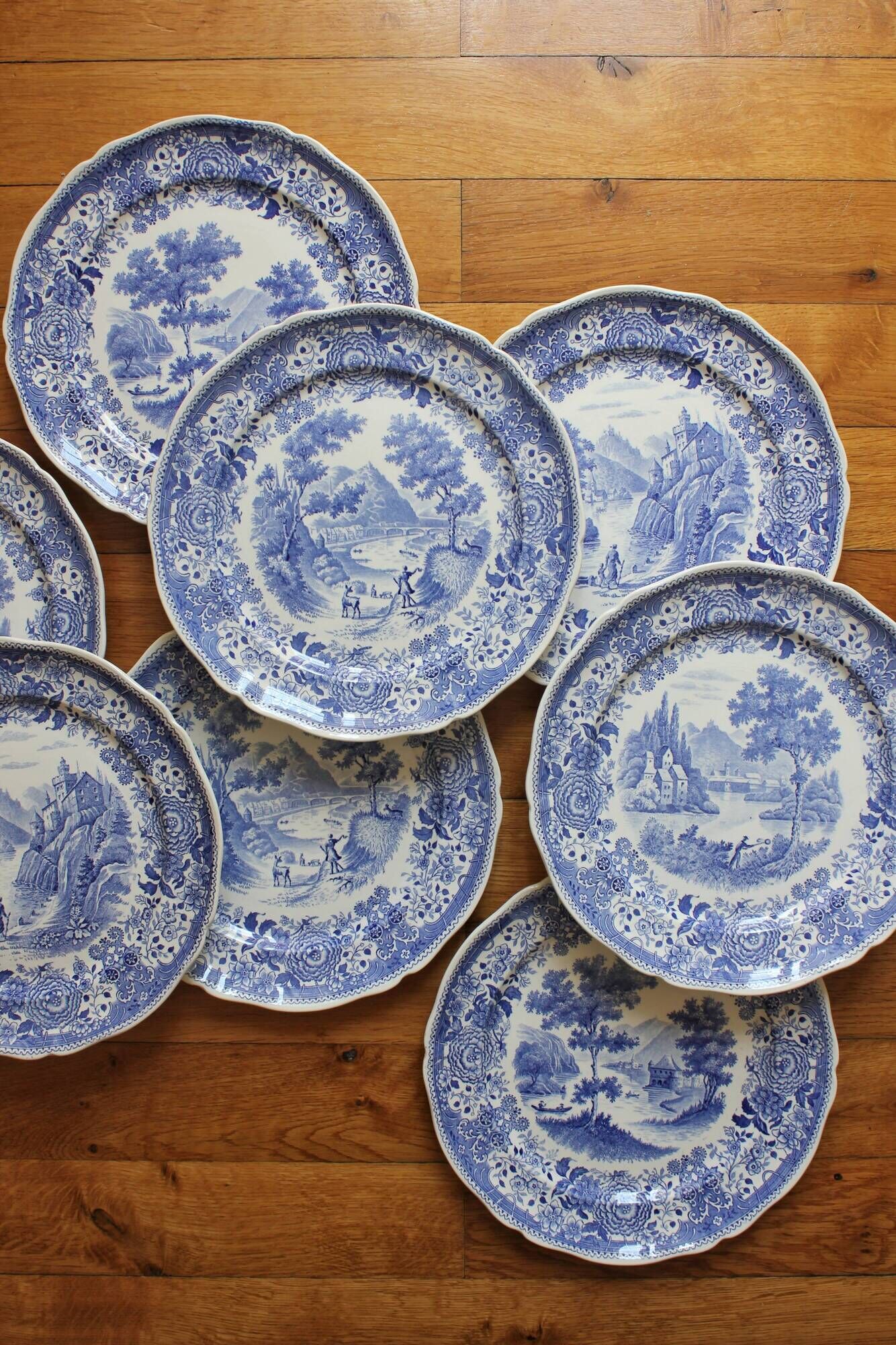 8 flat plates in earthenware "Burgenland" Villeroy and vintage Boch