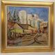 Original Swedish Oil On Canvas – “Cityscape” – Dated 1965 – Vintage & Framed – 68 × 68 Cm (26.8" × 26.8")