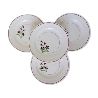 Set of 4 vintage flat plates from the Salins factory 210636