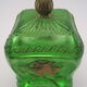 Bonbonnière verre moulé pressé vert doré Cristallerie de VALLERYSTHAL
