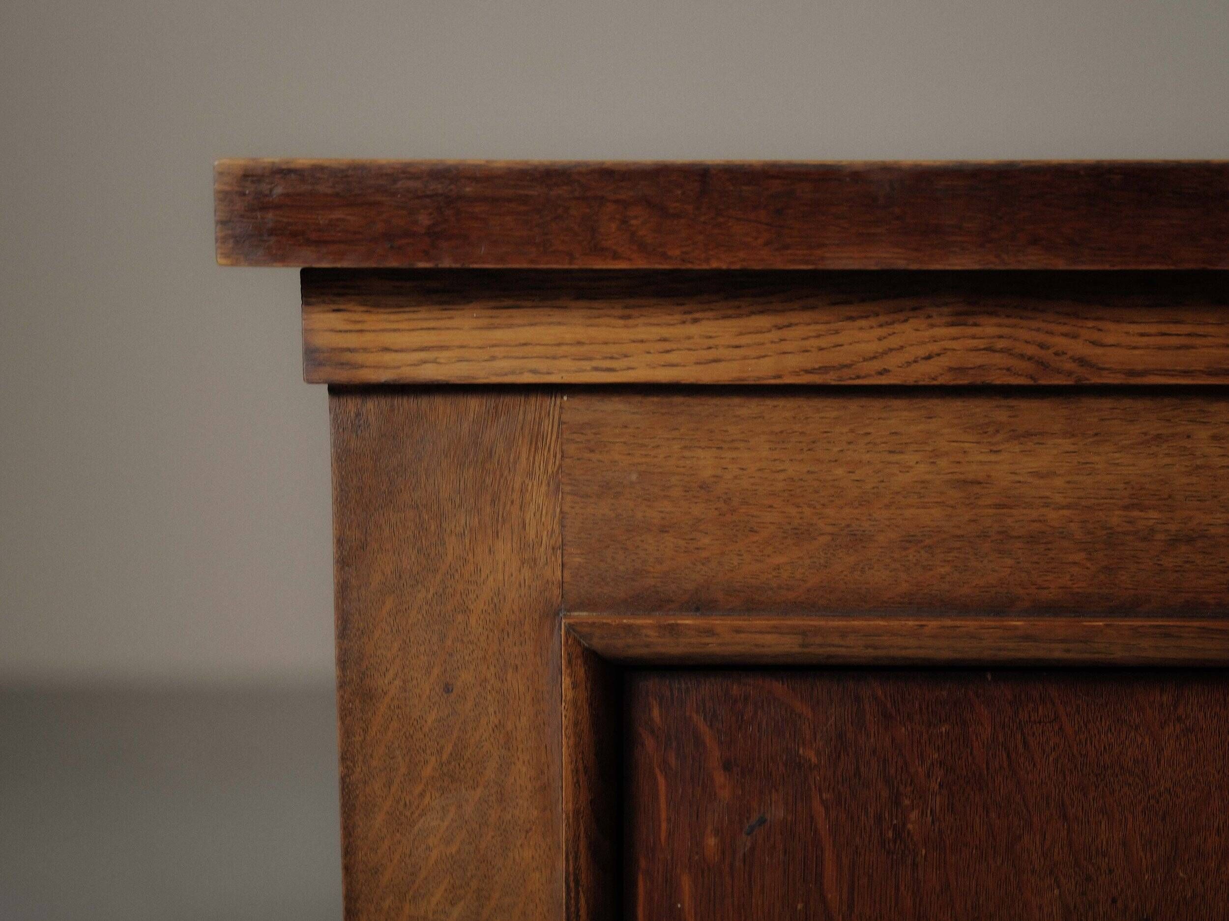 Modernist oak and leather furniture – France, circa 1940