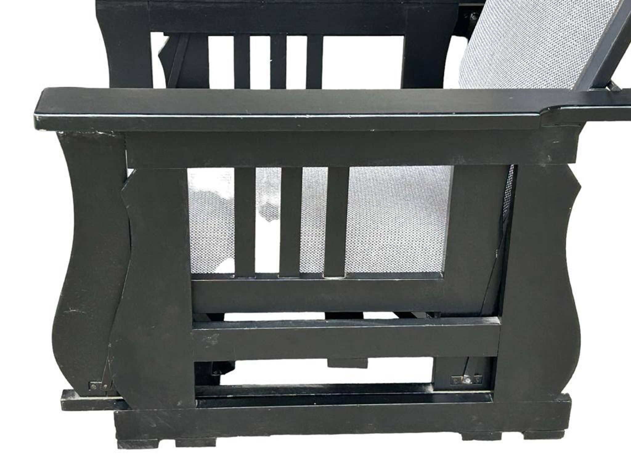 Important Pair Of Black Lacquered Rocking Armchairs Circa 1920 - 30