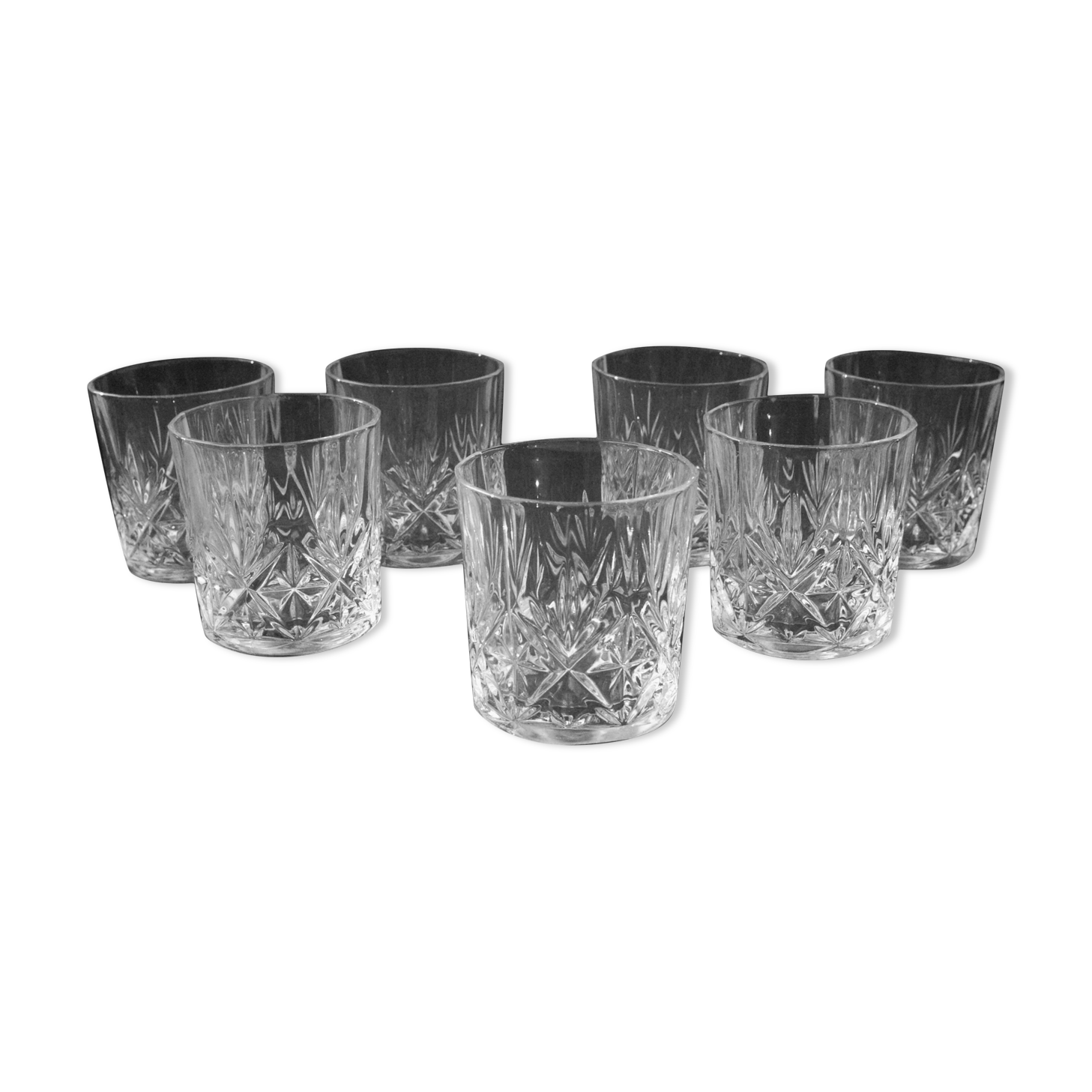 7 Crystal Whiskey Cup Glasses