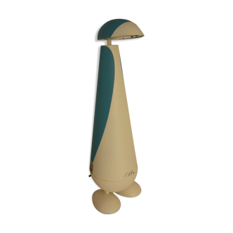 Blue and white penguin lamp