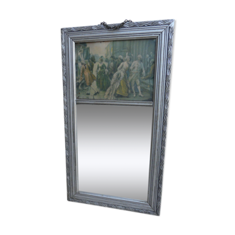 Trumeau with art deco mirror with chain - 48,6X27cm