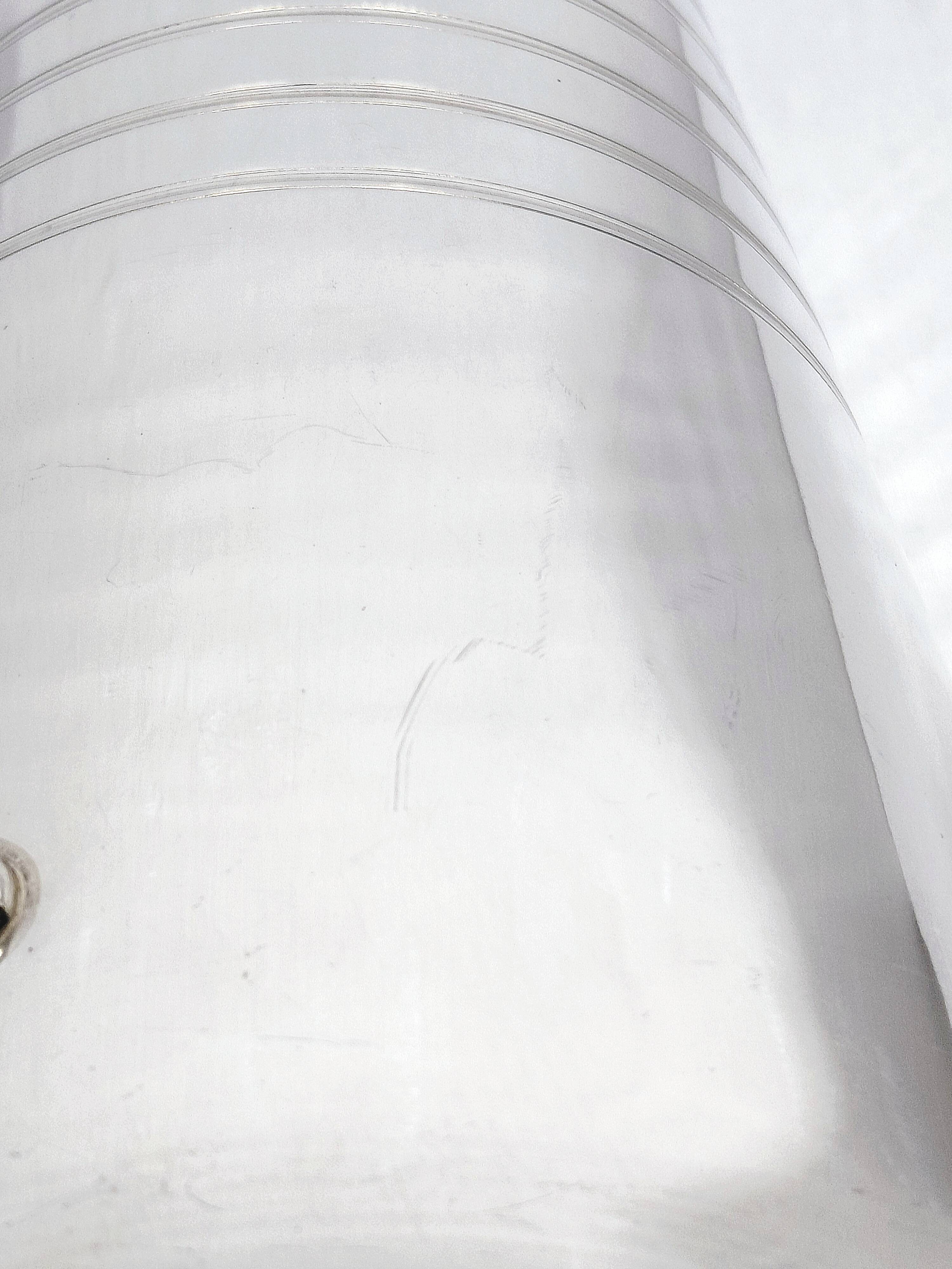 Silver metal white wine bucket