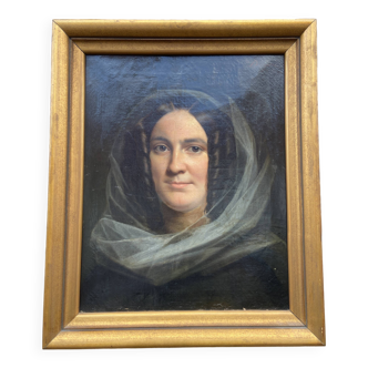 Tableau huile sur toile 1850 victor darjou french portrait paint