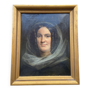 Tableau huile sur toile 1850 victor darjou french portrait paint