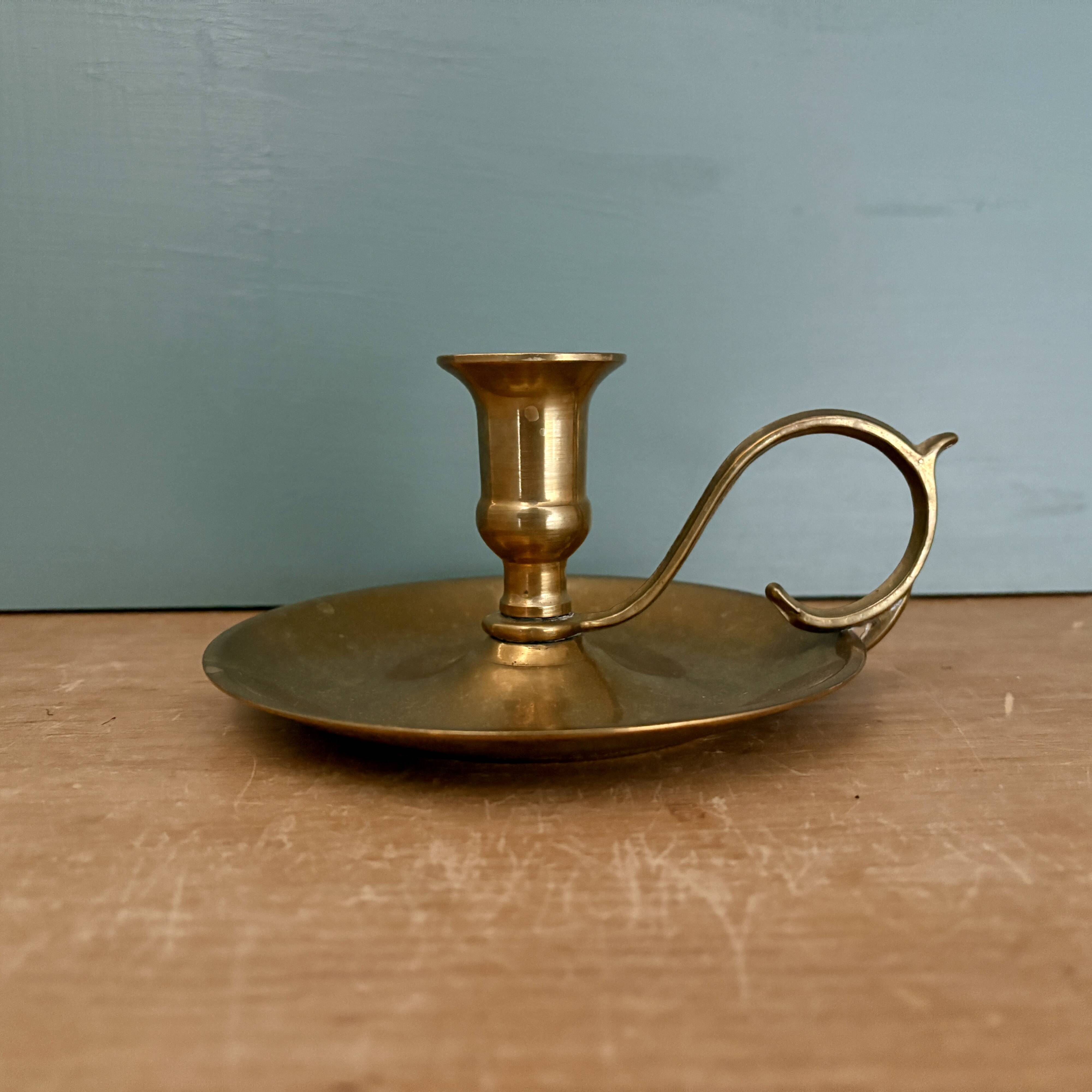Antique brass candlestick - candle holder