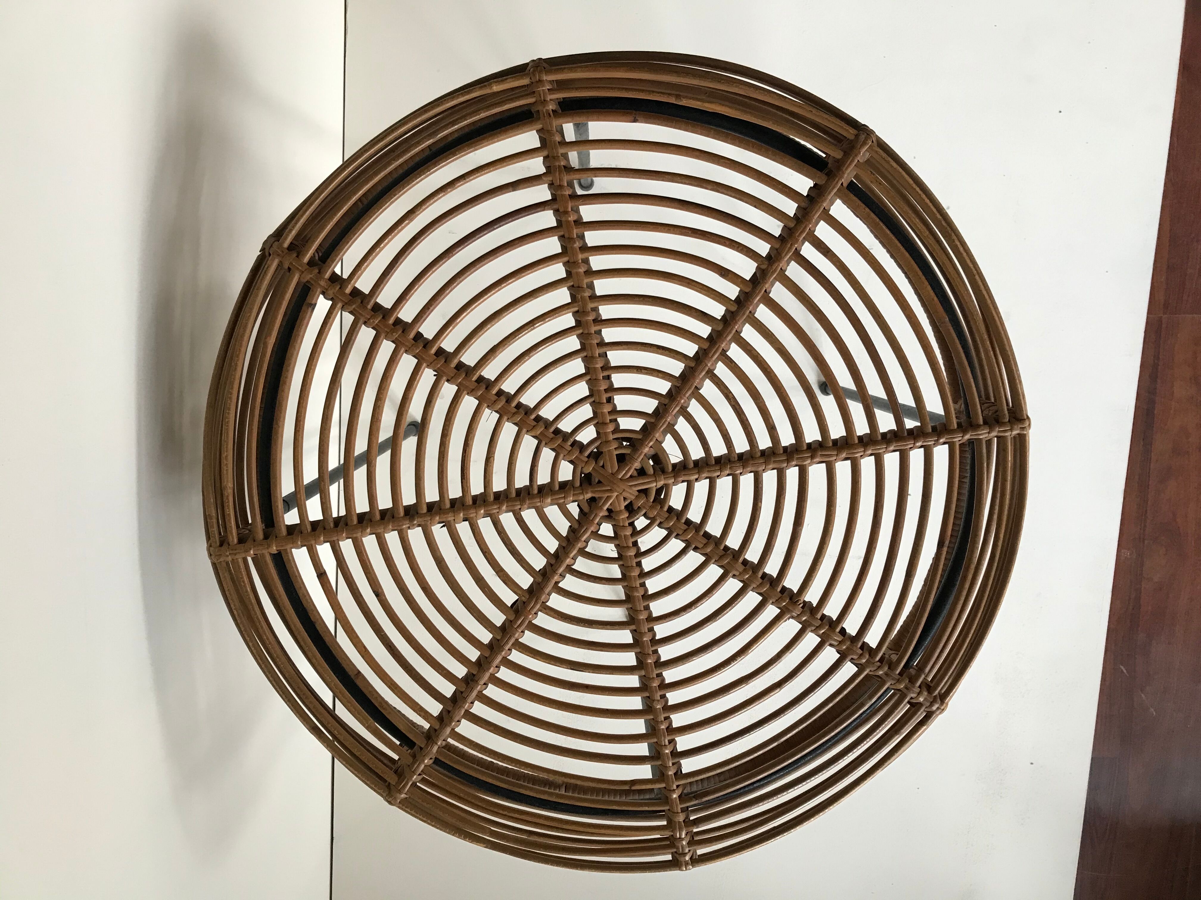 Rattan coffee table circa 1950