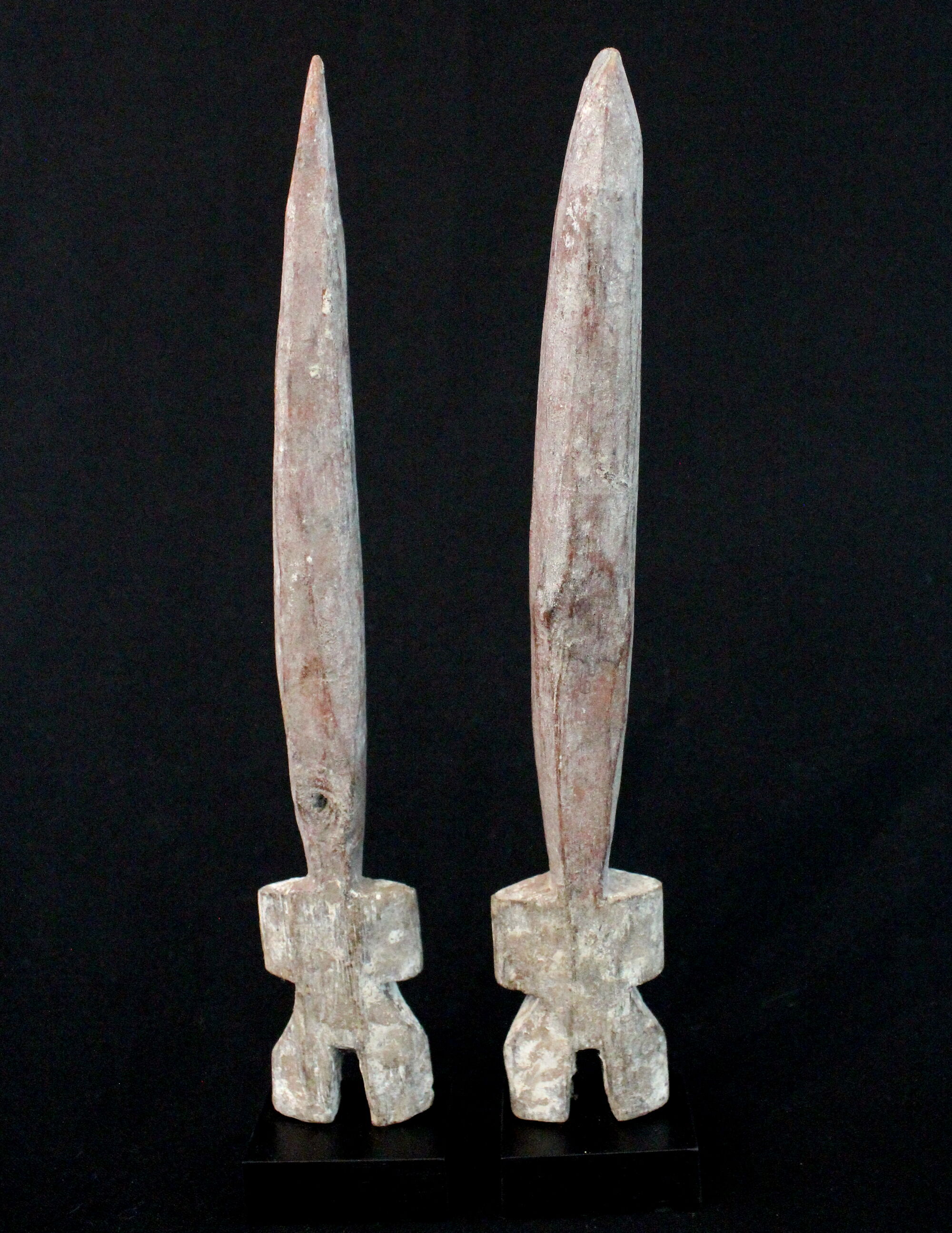 Pair of Adan Fetishes on Bases - Ghana, African Tribal Ethnic Art