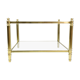 Vintage Coffee Table in Massive Brass and 70s Glass