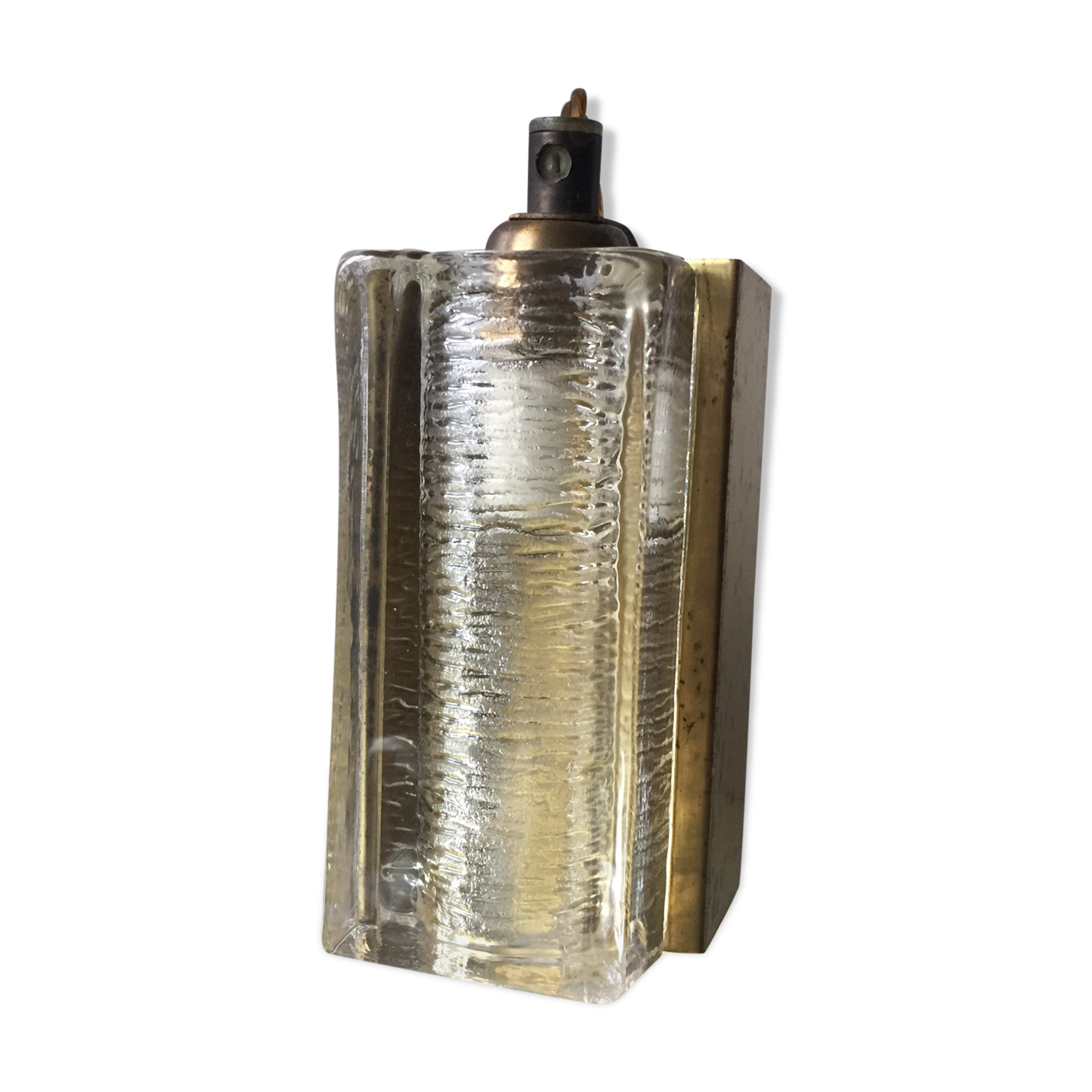 Scandinavian Midcentury wall light in Crystal and Brass