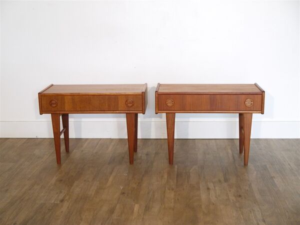 Paire de chevets scandinave en teck