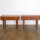 Pair of scandinavian teak bedside tables