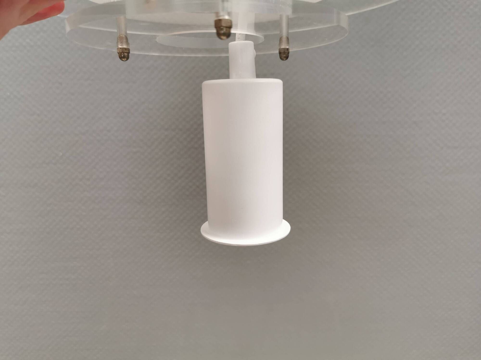 Small Space Age hanging lamp made of plexiglass. Denmark 1980s