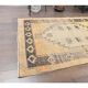 Vintage Gold-Beige Turkish Hand-Knotted Hallway Runner 115x419