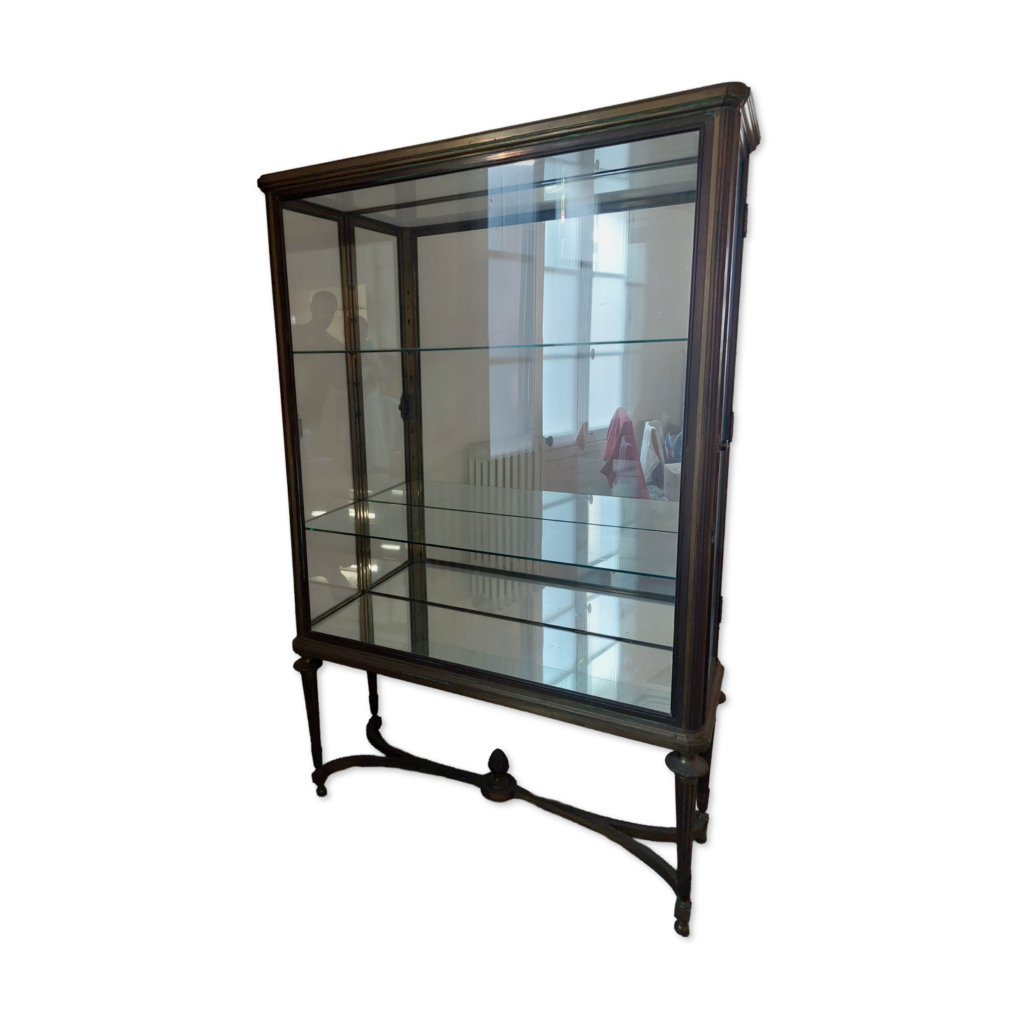 Large display cabinet in brass and glass - Louis XVI style - Early 20th century