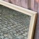 Authentic 19th-century brasserie mirror renovated in solid wood 180x85.