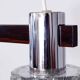 Hanging lamp in wood, glass and chrome metal 1970