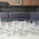 Lot of 6 x Cognac/Brandy glasses. Cut Bohemian crystal. Boho chic.