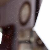 Round Scandinavian teak mirror - 58cm