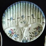 6 assiettes d’asperges anciennes françaises à Majolica