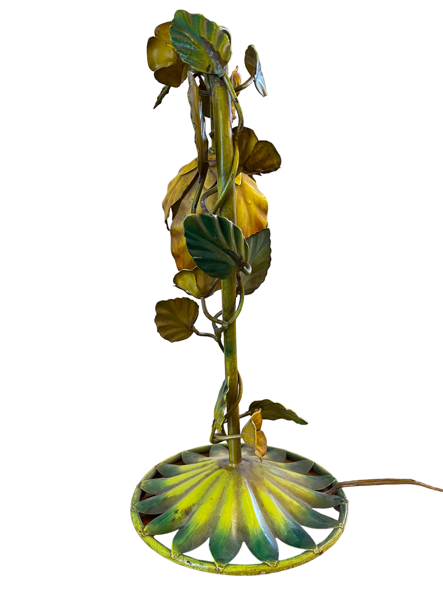 Stylized floral lamp in painted sheet