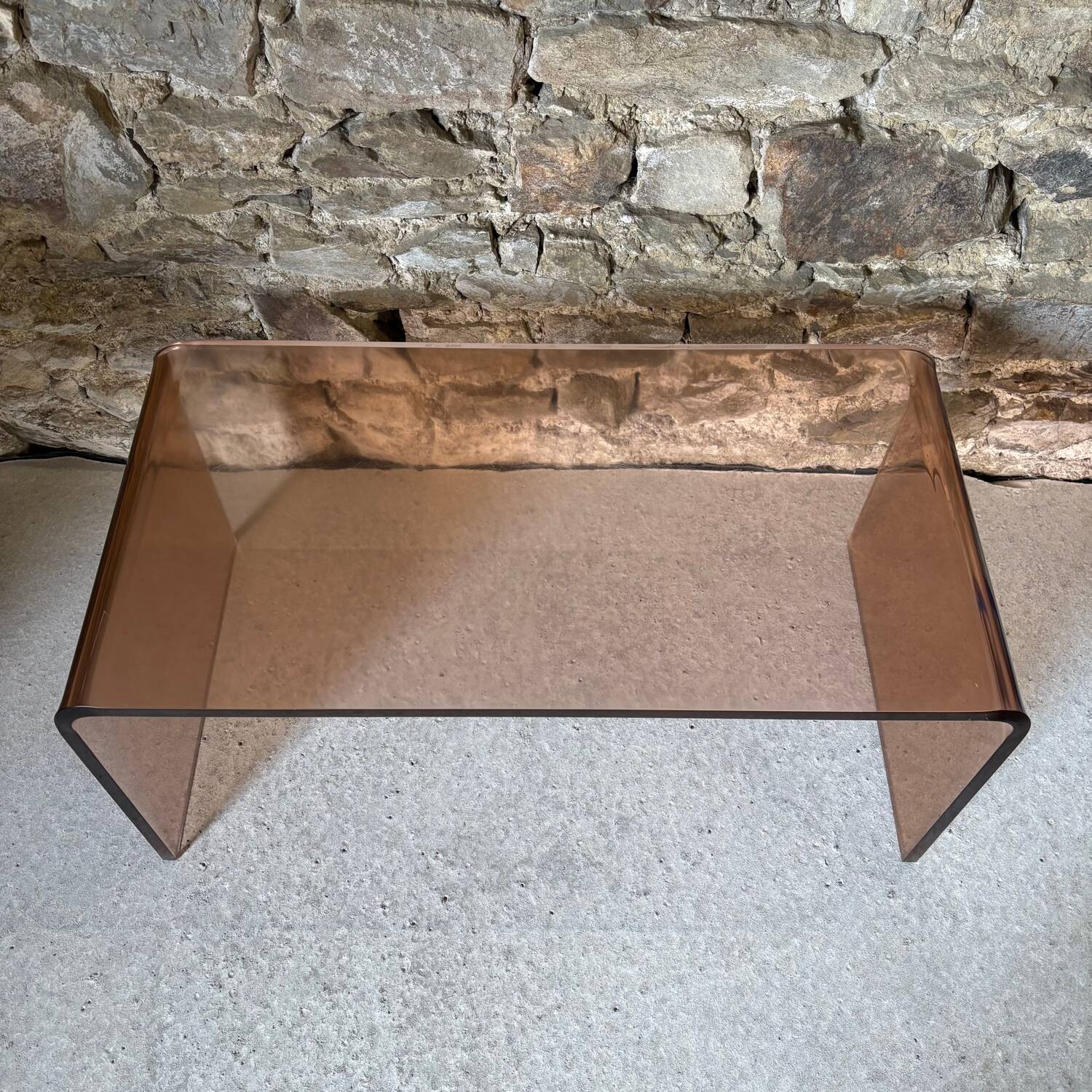 Smoked Plexiglas coffee table, 1970