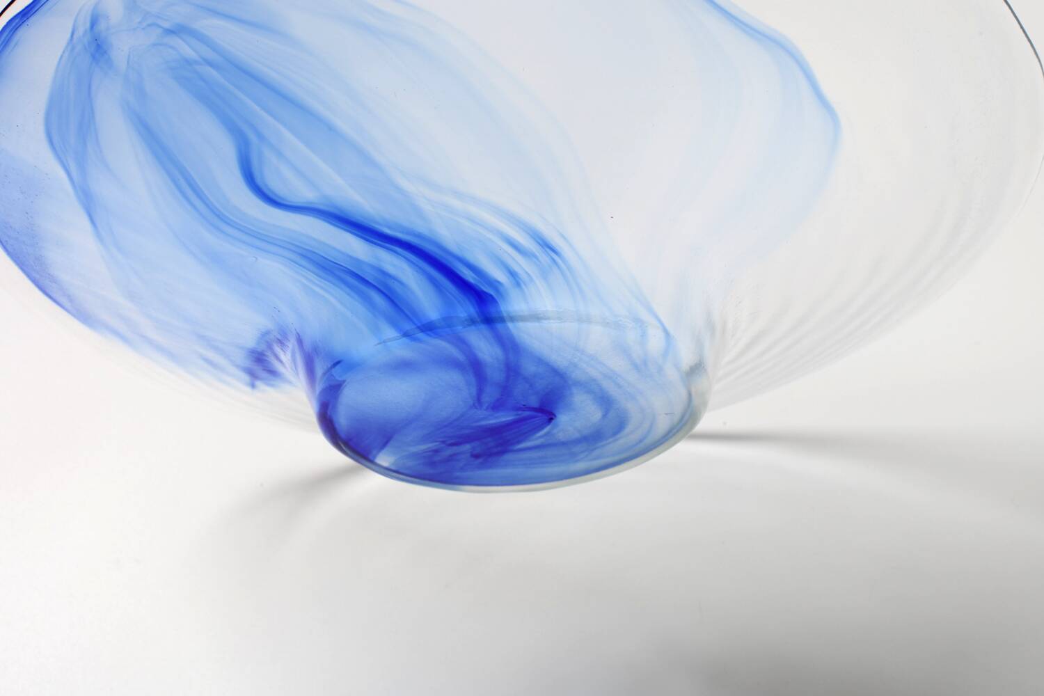 Mid-Century Bormioli Rocco Blue Swirl Glass Bowl - Italy 1990s