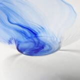 Mid-Century Bormioli Rocco Blue Swirl Glass Bowl - Italy 1990s