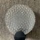 Pair of vintage wall lamps in molded glass, 80s
