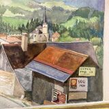 Watercolor mountain landscape