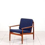 2 fauteuils lounge en teck par Arne Vodder pour Glostrup Mobelfabrik
