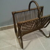 Bamboo vintage rattan magazine rack