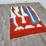 Decorated natural wool rug 250cm x 150cm