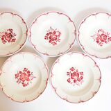 Lot 5 soup plates red decor