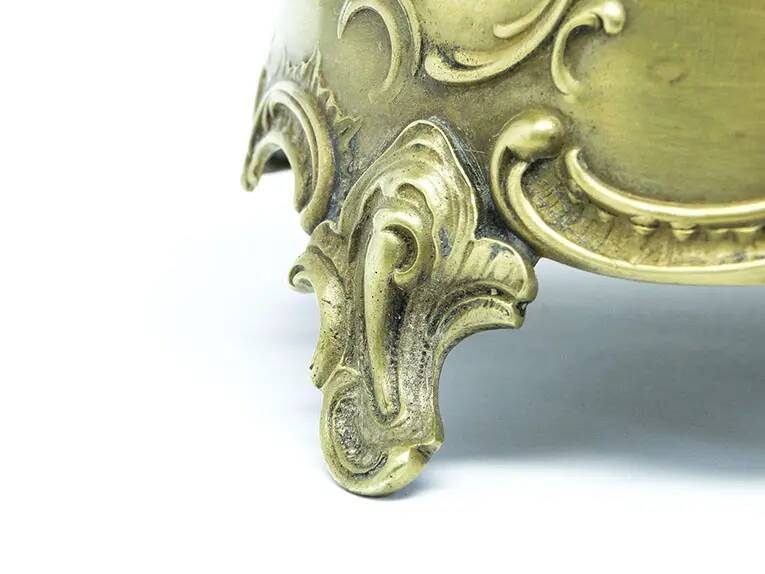Rococo sugar bowl, silver-plated brass, Poland, early 20th century