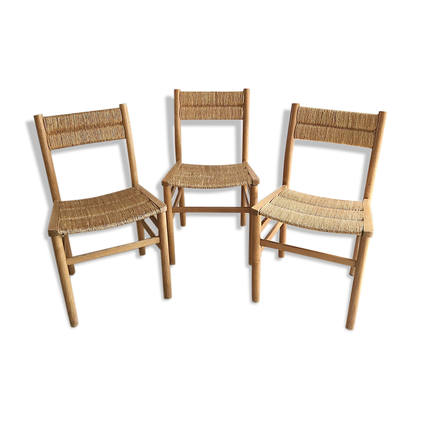 3 Pierre Gautier-Delaye chairs. Vergnères 1960s edition