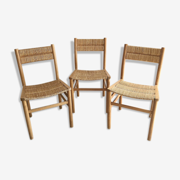 Set de 3 chaises Pierre Gautier-Delaye édition Vergnères années 60