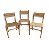 3 Pierre Gautier-Delaye chairs. Vergnères 1960s edition